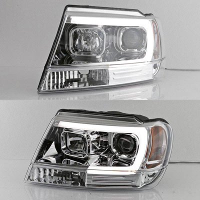 Spyder® - Chrome LED DRL Bar Projector Headlights